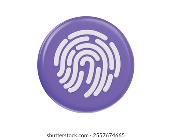 Finger print icon 3d rendering