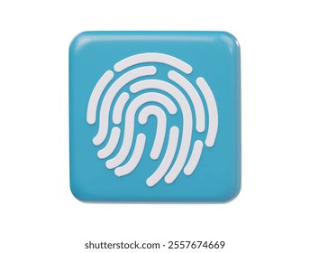 Finger print icon 3d rendering
