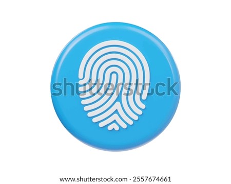 Finger print icon 3d rendering