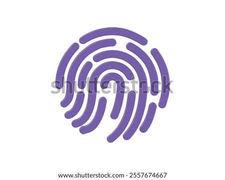 Finger print icon 3d rendering