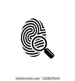 Finger Print Icon In Flat & Line Art Style On White Isolated Background. Identification Vector In EPS 10.