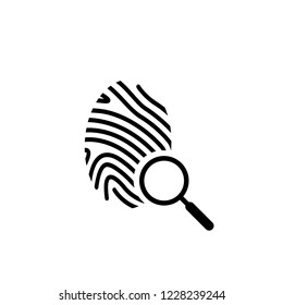 Finger Print Icon In Flat & Line Art Style On White Isolated Background. Identification Vector In EPS 10.