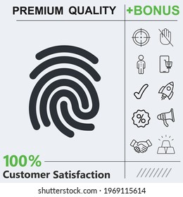 Finger print icon graphic elements for your work