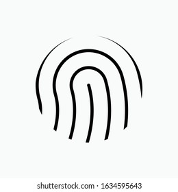 Finger Print Icon. Identification Symbol for Design, Presentation, Website or Apps Elements - Vector. Logo Template.