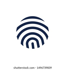finger print icon logo vector