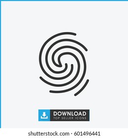 finger print icon. simple outline finger print vector icon. on white background.