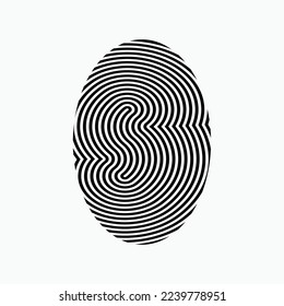 Finger Print Icon. Unique Identity,  Identification Symbol - Vector.