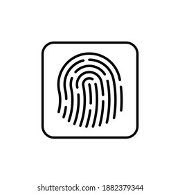 Fingerabdrucksymbol, Vektorgrafik. biometrisches Sperrsymbol. digitale Fingerabdruck-Sperrsymbol-Vektorgrafik. Fingerabdruck-Identifikations- und Abtastsymbol