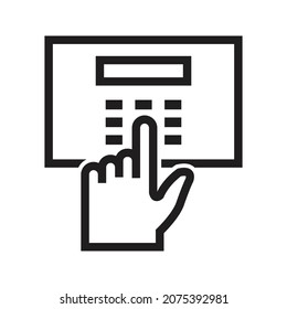 Finger print Icon vector Line for web, presentation, logo, Icon Symbol
