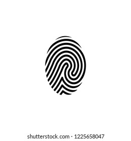 Finger Print Icon Vector on Flat Design and Line Art Style on White Isolated Background.