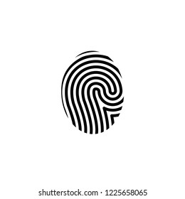 Finger Print Icon Vector on Flat Design and Line Art Style on White Isolated Background.