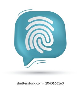 Finger print icon vector in speech bubble - Modern design
