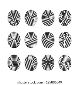 Finger print icons big set fingerprint symbol 
