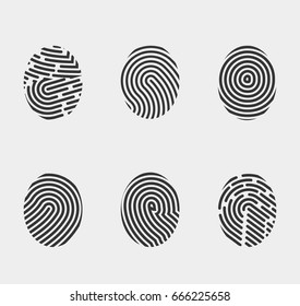 finger print icons set vector fingerprint symbol