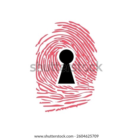 Finger Print Identity Keyhole Logo Template