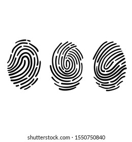 finger print illustration icon with hand drawn doodle style vector