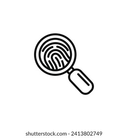 Finger print investigation line icon isolated on white background
