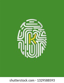 Finger Print K Logo Identity