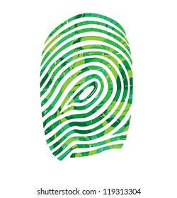 finger print in leaves vector illustration