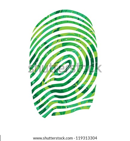 finger print in leaves vector illustration