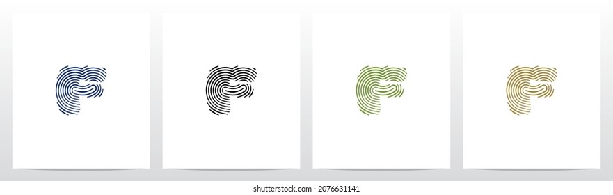 Finger Print Letter Logo Design F
