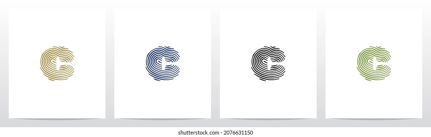 Finger Print Letter Logo Design C