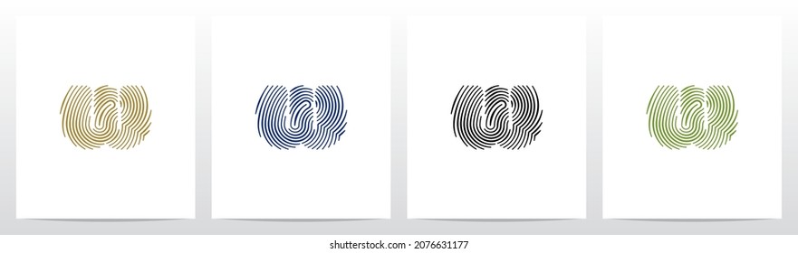 Finger Print Letter Logo Design W
