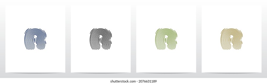 Finger Print Letter Logo Design R