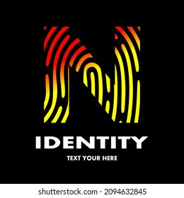 finger print letter N  vector logo template illustration.This logo suitable for business
