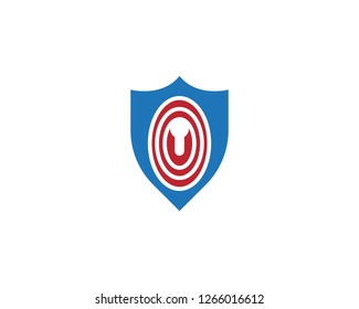 Finger print line icon logo design vector