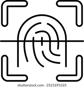 Diseño de ícono de Vector de línea de huella digital