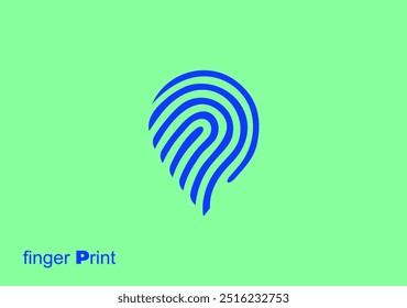 finger print logo concept based on initial letter P