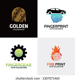 Finger Print Logo Design Set Template Collection