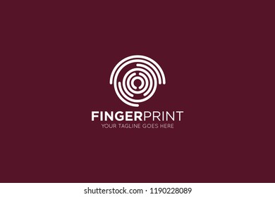 finger print logo, icon, symbol design template