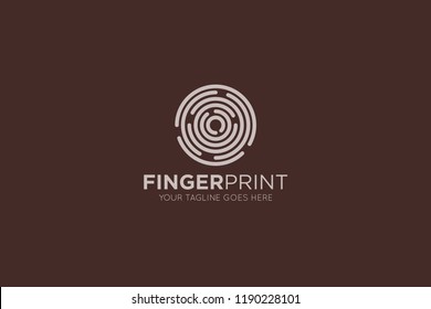 finger print logo, icon, symbol design template