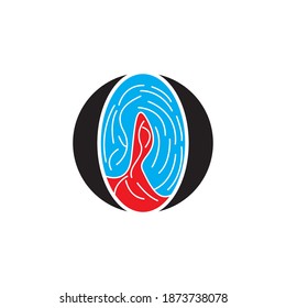 Plantilla vectorial de logotipo de impresión de dedo