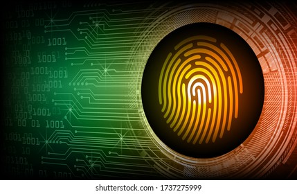 Finger print network cyber security background.