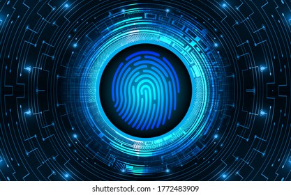 Finger print network cyber security background.