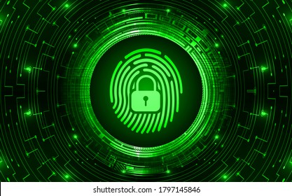 Finger print network cyber security background.
