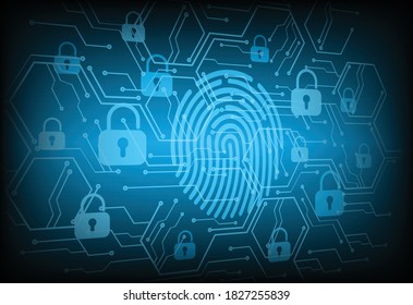 Finger print network cyber security background.

