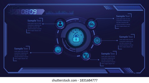 Finger print network cyber security background.