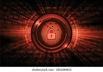 Fondo de ciberseguridad de la red de impresión de dedos.