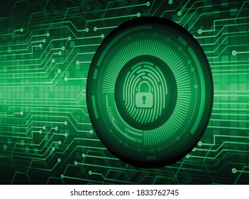 Finger print network cyber security background.
