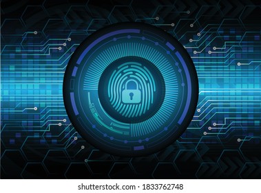 Finger print network cyber security background.