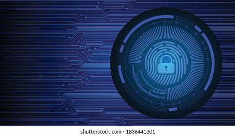 Finger print network cyber security background.