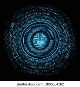 Finger print network cyber security background.