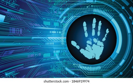Finger print network cyber security background.