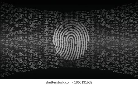 Finger print network cyber security background.