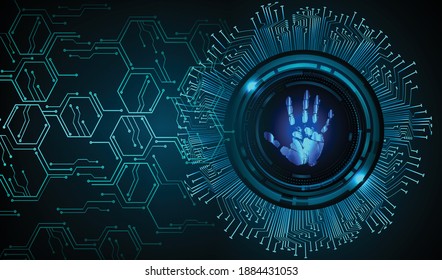 Fondo de ciberseguridad de la red de impresión de dedo