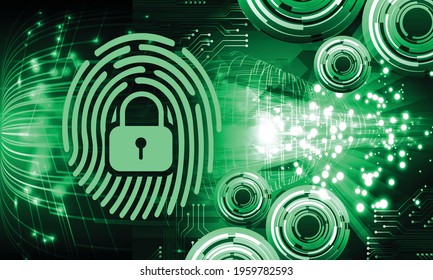Finger print network cyber security background.